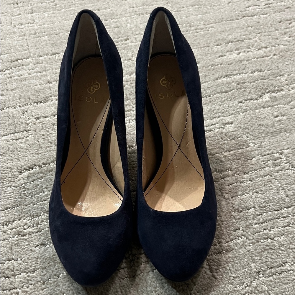 Isola Dark Blue Suede Heels